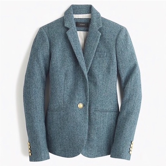J.Crew Campbell wool blazer in blue herringbone size 4 JCREW - Picture 6 of 16